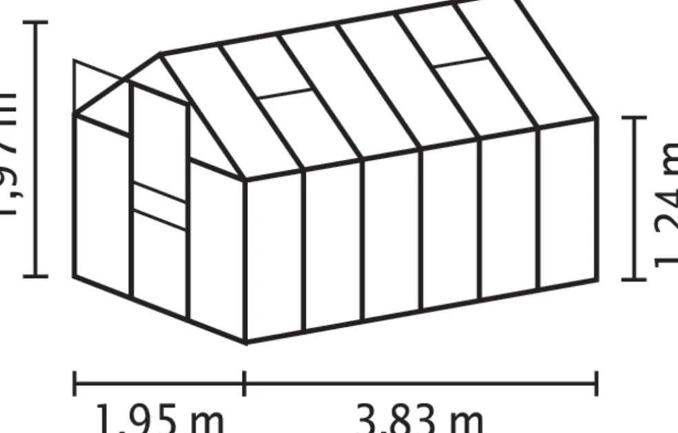 Växthus Venus 7500 Alu Poly Sockel 7,5 m² Vitavia