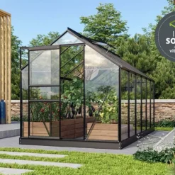 Växthus Venus 7500 Svart Glas Sockel 7,5 m² Vitavia