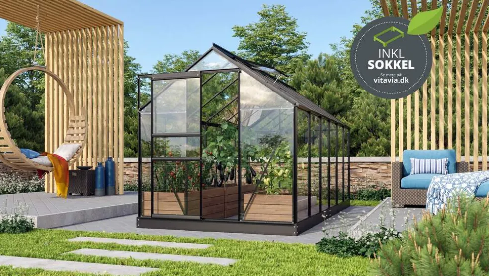 Växthus Venus 7500 Svart Glas Sockel 7,5 m² Vitavia